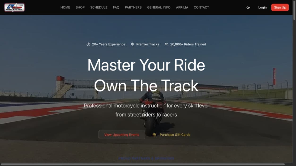 RideSmart public website on TotalMoto